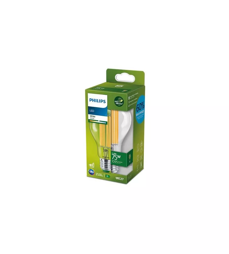 LAMPADINA LED A GOCCIA PHILIPS 5,2W 3000K, E27